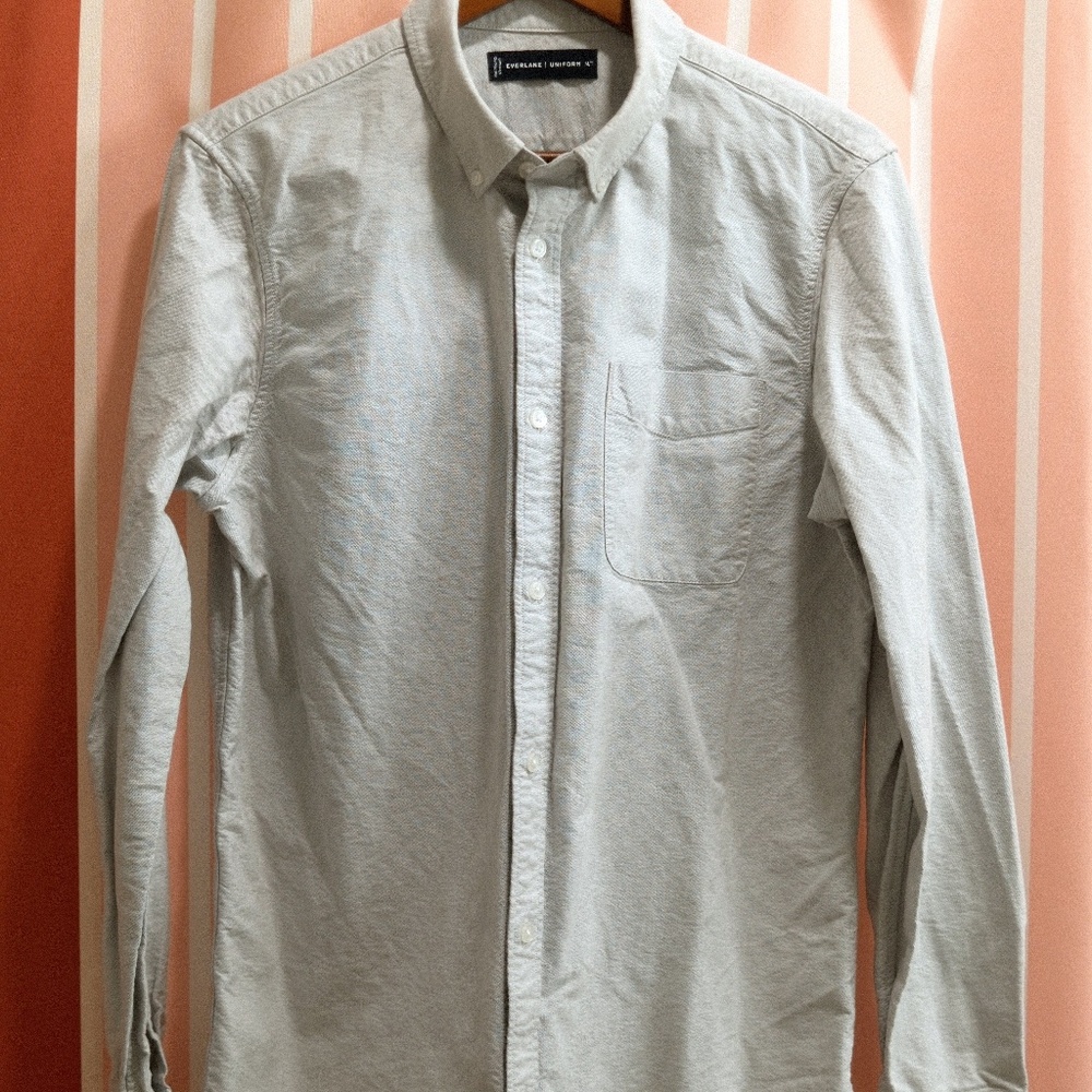 Everlane Light Gray Casual Button Down Shirt